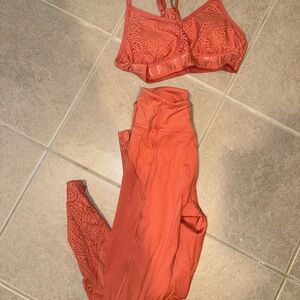 Women's Orange Lace Athletic Set